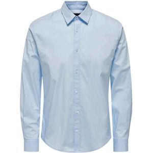Only & Sons, Heren, Overhemden, Blauw, Maat: XL Katoen,