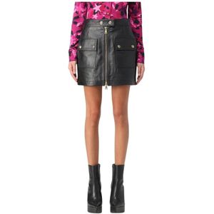 Versace Jeans Couture, Dames, Rokken, Zwart, Maat: XS Leer,