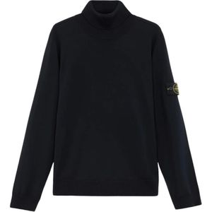 Stone Island, Heren, Truien, Blauw, Maat: L Wol,