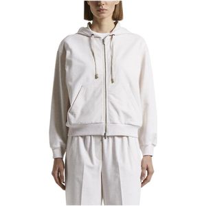 Peserico, Dames, Sweatshirts & Hoodies, Beige, Maat: 2XL Katoen,