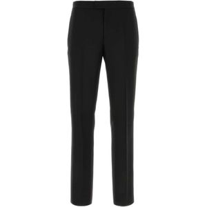 Versace, Heren, Broeken, Zwart, Maat: M Wol,