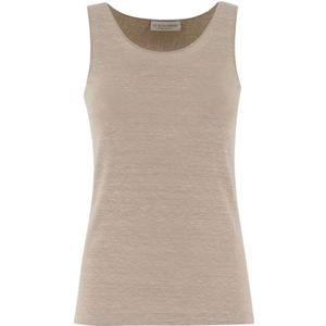 Le Tricot Perugia, Dames, Tops, Beige, Maat: XL Linnen,