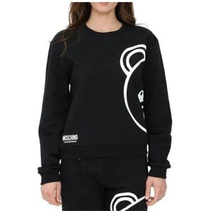 Moschino, Dames, Sweatshirts & Hoodies, Zwart, Maat: L Katoen,