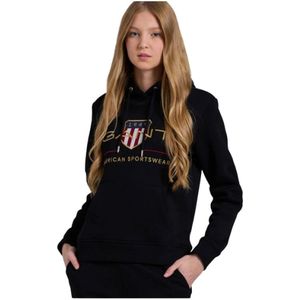 Gant, Heren, Sweatshirts & Hoodies, Zwart, Maat: S Katoen,