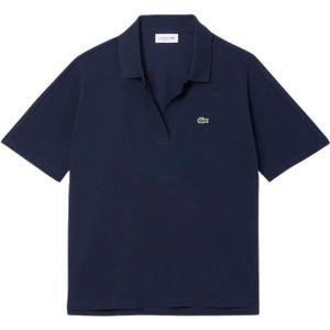 Lacoste, Dames, Tops, Blauw, Maat: L Katoen,