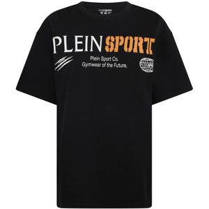 Plein Sport, Heren, Tops, Zwart, Maat: S Katoen,