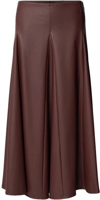 Uitlopende rok in leerlook, model 'NOCERA'