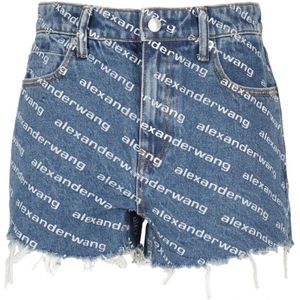 Alexander Wang, Dames, Korte broeken, Blauw, Maat: W27