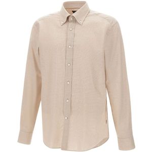 Hugo, Heren, Overhemden, Beige, Maat: L Katoen,