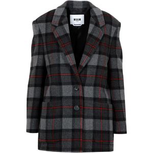 Msgm, Dames, Jassen, Grijs, Maat: S Wol,