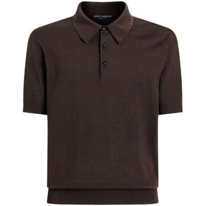 Dolce & Gabbana, Heren, Tops, Bruin, Maat: M Katoen,