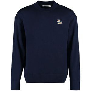 Maison Kitsuné, Heren, Truien, Blauw, Maat: XL Wol,