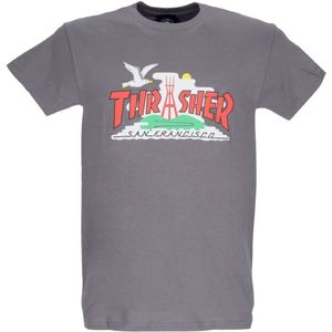 Thrasher, Heren, Tops, Grijs, Maat: S Katoen,