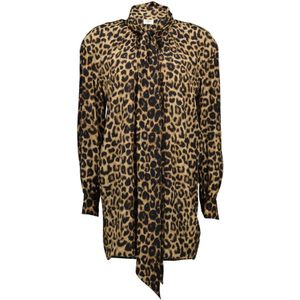 Saint Laurent, Dames, Jurken, Bruin, Maat: M Zijde,