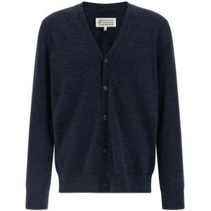 Maison Margiela, Heren, Truien, Blauw, Maat: XL Wol,