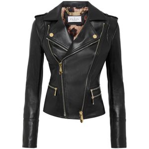 Philipp Plein, Dames, Jassen, Zwart, Maat: S Leer,