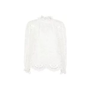 Zimmermann Geborduurde ivoorkleurige blouse met bloemendetails , White , Dames , Maat: S