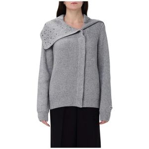 Knit Cardigan - Gebroken Wit - Wol/Cashmere - Versierde Kraag