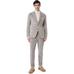 Eleventy, Heren, Pakken, Grijs, Maat: M Katoen,
