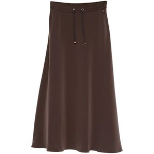 Herno, Dames, Rokken, Bruin, Maat: M Satijn,