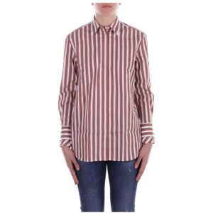 Fay, Dames, Blouses & Shirts, Bruin, Maat: XL Katoen,