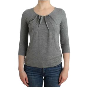 Roberto Cavalli, Dames, Tops, Grijs, Maat: XL Kasjmier,