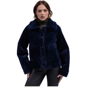 Urbancode, Dames, Jassen, Blauw, Maat: L Leer,