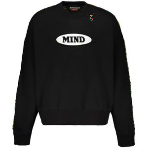 Palm Angels, Heren, Sweatshirts & Hoodies, Zwart, Maat: XL Katoen,