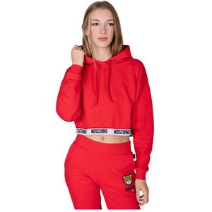 Moschino, Dames, Sweatshirts & Hoodies, Rood, Maat: S