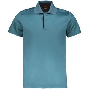 Moorer, Heren, Tops, Blauw, Maat: M Katoen,