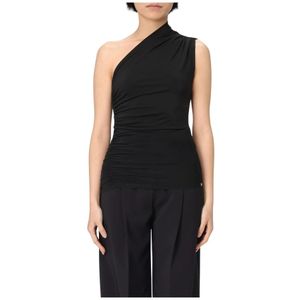 Elisabetta Franchi, Dames, Tops, Zwart, Maat: L Poliester,