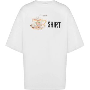 Moschino, Heren, Tops, Wit, Maat: S