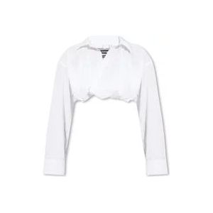 Jacquemus Bahia korte shirt , White , Dames , Maat: XS