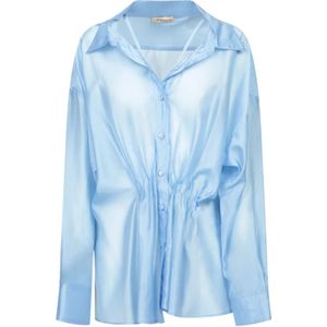 Blanca Vita, Dames, Blouses & Shirts, Blauw, Maat: S Katoen,