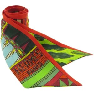 Hermès Vintage, Dames, Pre-owned, Veelkleurig, Maat: ONE Size Zijde,