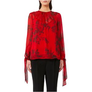 Max Mara Studio, Dames, Blouses & Shirts, Rood, Maat: XS Zijde,