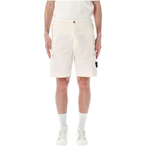 Stone Island, Heren, Korte broeken, Beige, Maat: W36 Katoen,