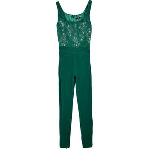 Elisabetta Franchi, Dames, Jumpsuits & Playsuits, Groen, Maat: M Velours,