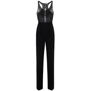 Elisabetta Franchi, Dames, Jumpsuits & Playsuits, Zwart, Maat: XS Satijn,