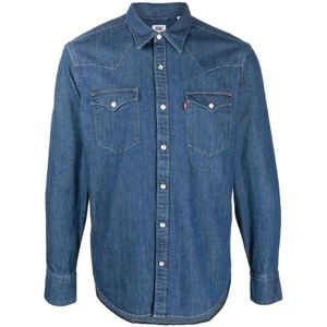 Levi's, Heren, Overhemden, Blauw, Maat: S
