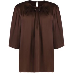 Fabiana Filippi, Dames, Blouses & Shirts, Bruin, Maat: S Viscose,