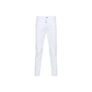 Dsquared2 Slimme Witte Denim Jeans , White , Heren , Maat: XS