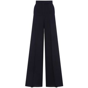 Max Mara, Dames, Broeken, Zwart, Maat: M Wol,