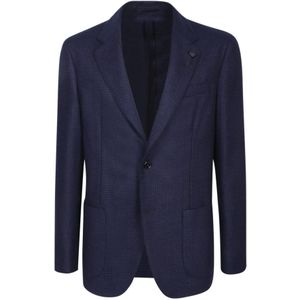 Lardini, Heren, Jassen, Blauw, Maat: 3XL Wol,