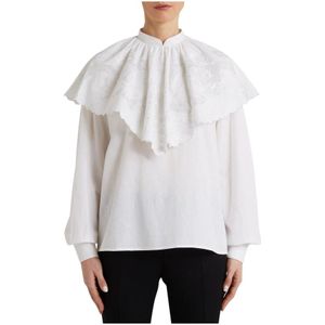 Etro, Dames, Blouses & Shirts, Wit, Maat: M Katoen,