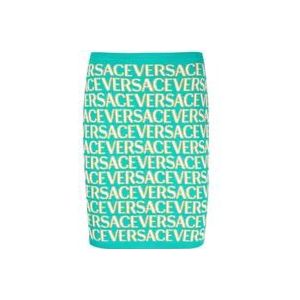 Versace Gebreide Rok Jacquard Serie , Blue , Dames , Maat: XS