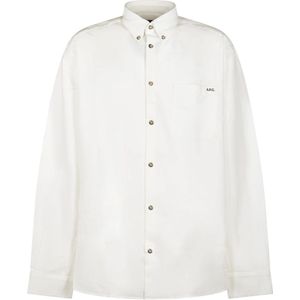 A.p.c. Cotton Logo Shirt - Beige - Katoen
