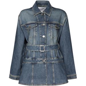 Alaïa, Dames, Jassen, Blauw, Maat: S Denim,