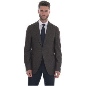 Canali, Heren, Jassen, Bruin, Maat: 3XL Wol,