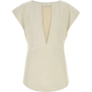 Entire Studios, Dames, Blouses & Shirts, Beige, Maat: M Wol,